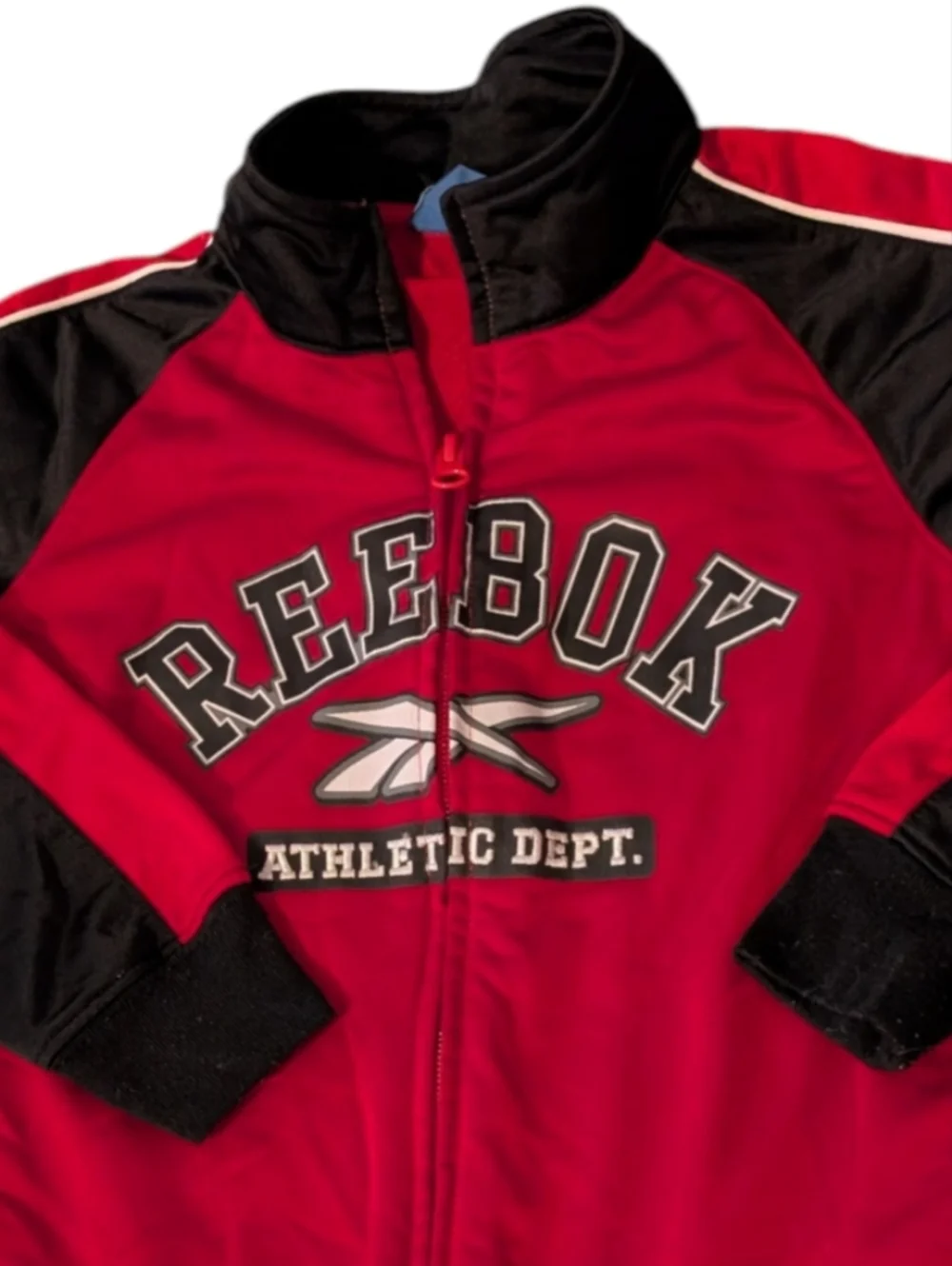Reebok Y2K Kids Nylon Full Zip Jacket Red Black Size 6 Youth‎
